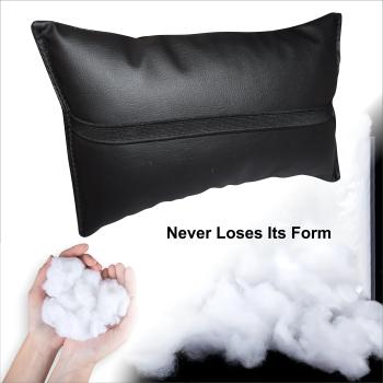 Auto Nackenkissen 20x30cm Nackenpolster Leder Schwarz mit Druck Design Smiley
